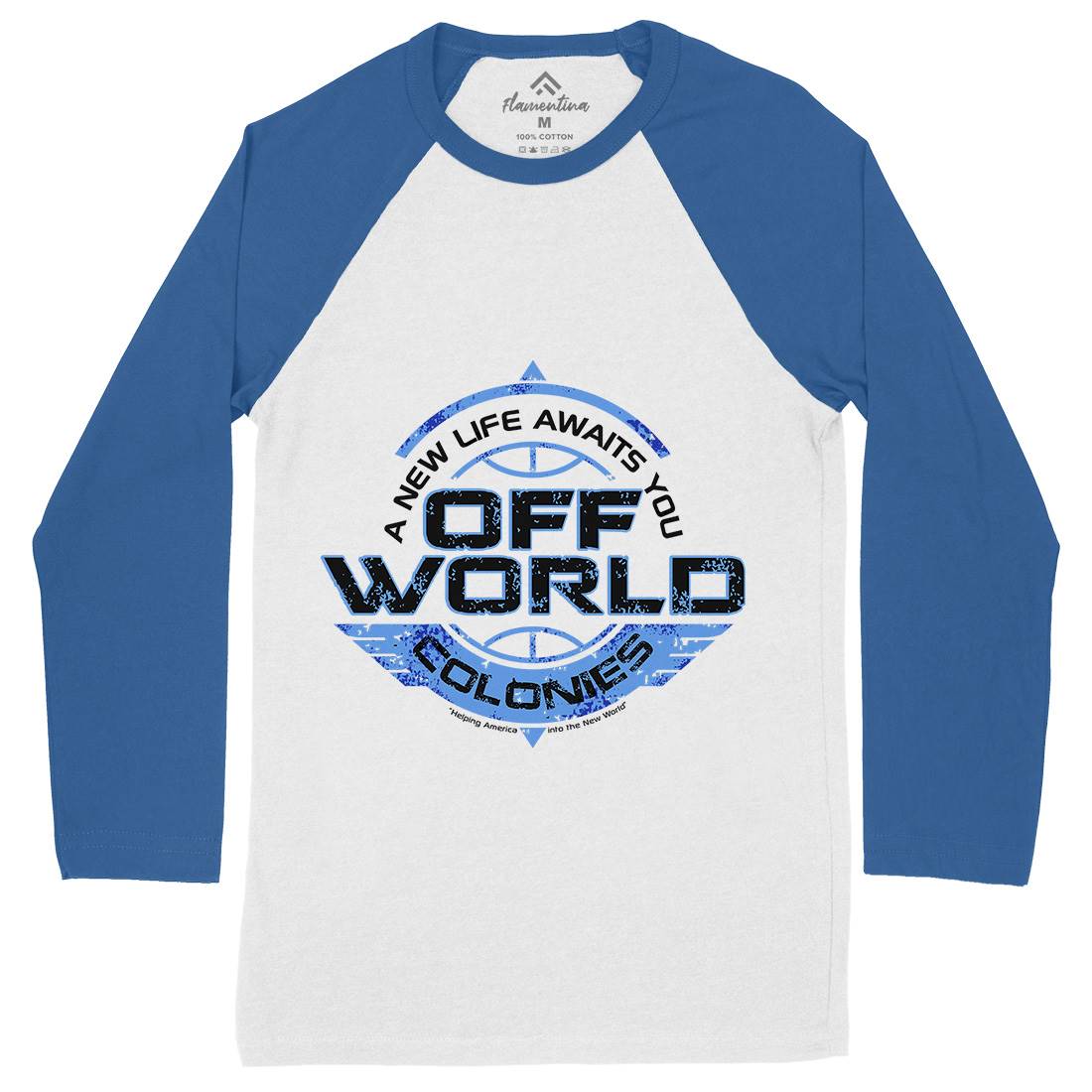 Off-World Colonies Mens Long Sleeve Baseball T-Shirt Space D351