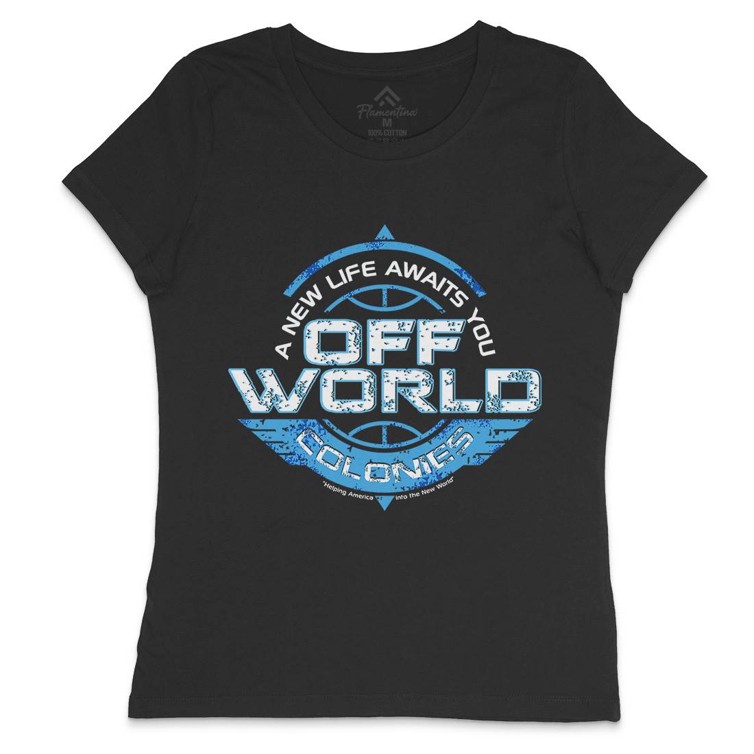 Off-World Colonies Womens Crew Neck T-Shirt Space D351