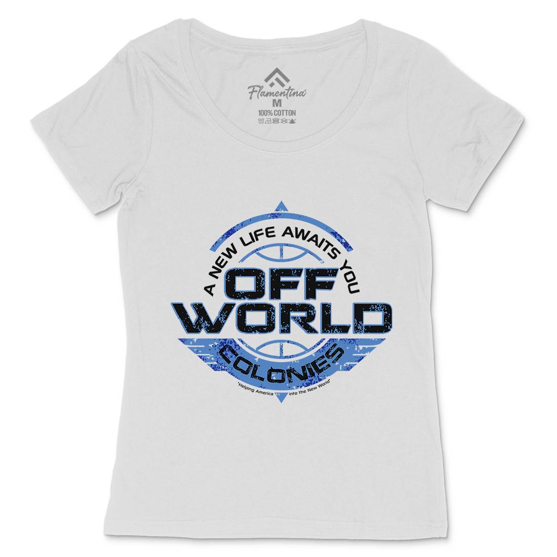 Off-World Colonies Womens Scoop Neck T-Shirt Space D351