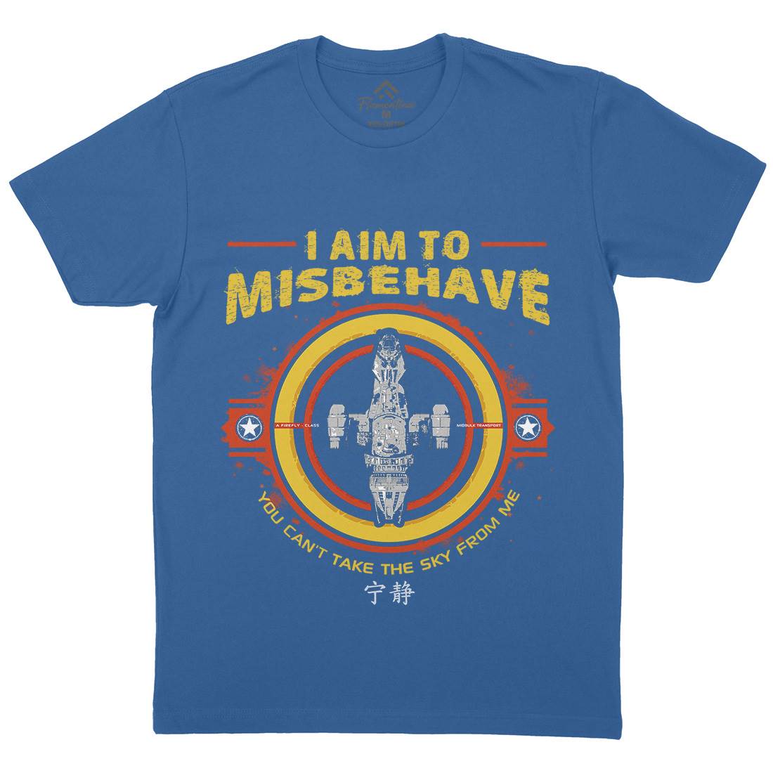 I Aim To Misbehave Mens Crew Neck T-Shirt Space D352