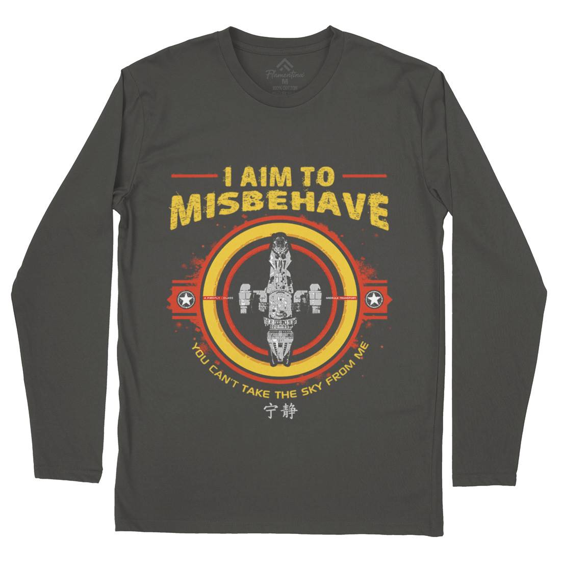 I Aim To Misbehave Mens Long Sleeve T-Shirt Space D352