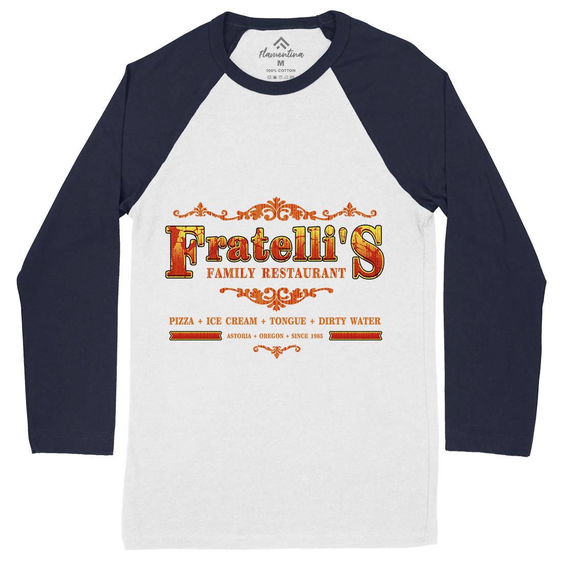 Fratellis Restaurant Mens Long Sleeve Baseball T-Shirt Horror D353