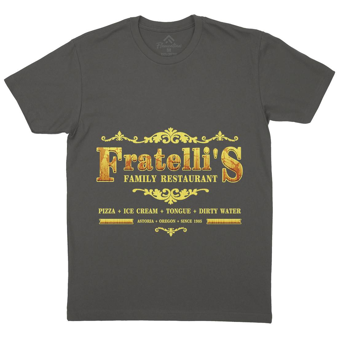 Fratellis Restaurant Mens Organic Crew Neck T-Shirt Horror D353