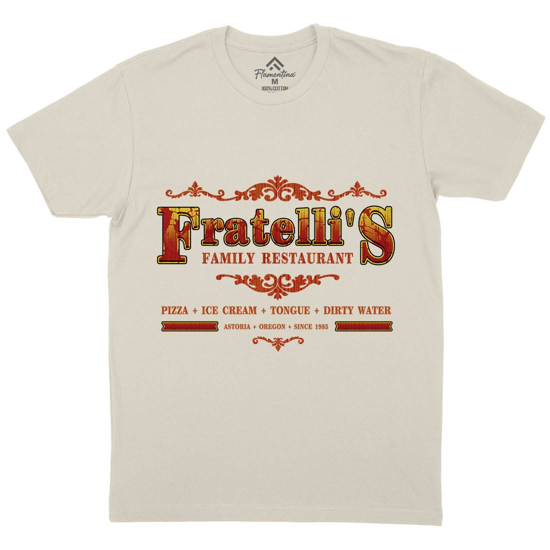 Fratellis Restaurant Mens Organic Crew Neck T-Shirt Horror D353