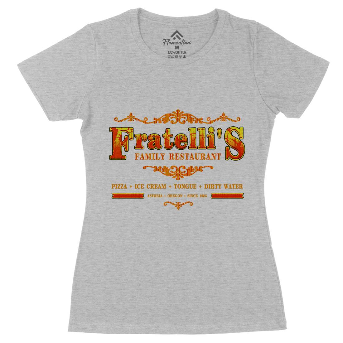 Fratellis Restaurant Womens Organic Crew Neck T-Shirt Horror D353