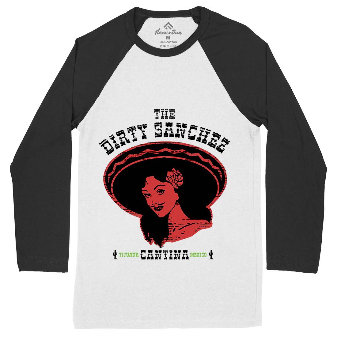 Dirty Sanchez Mens Long Sleeve Baseball T-Shirt Retro D354