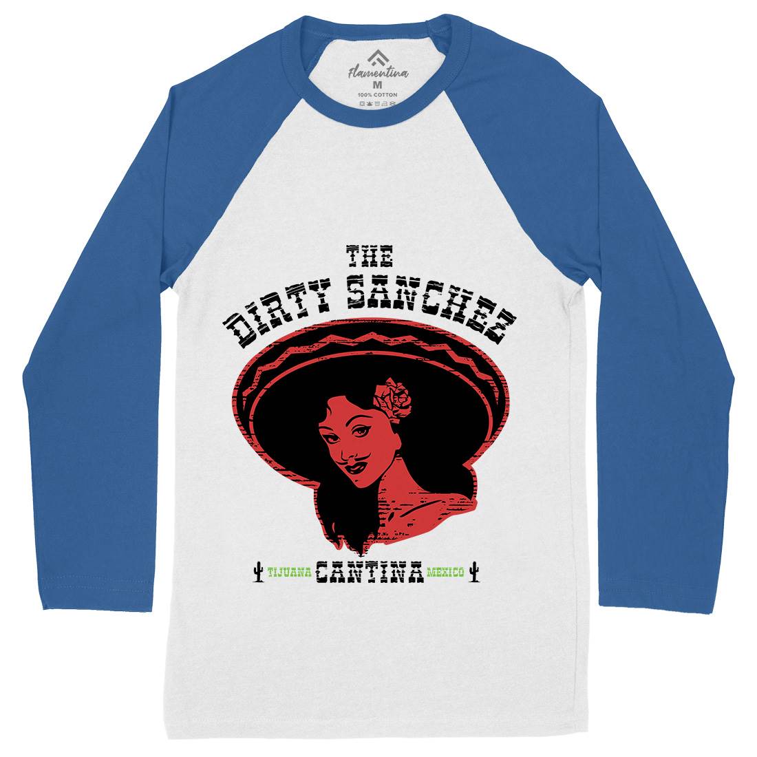 Dirty Sanchez Mens Long Sleeve Baseball T-Shirt Retro D354