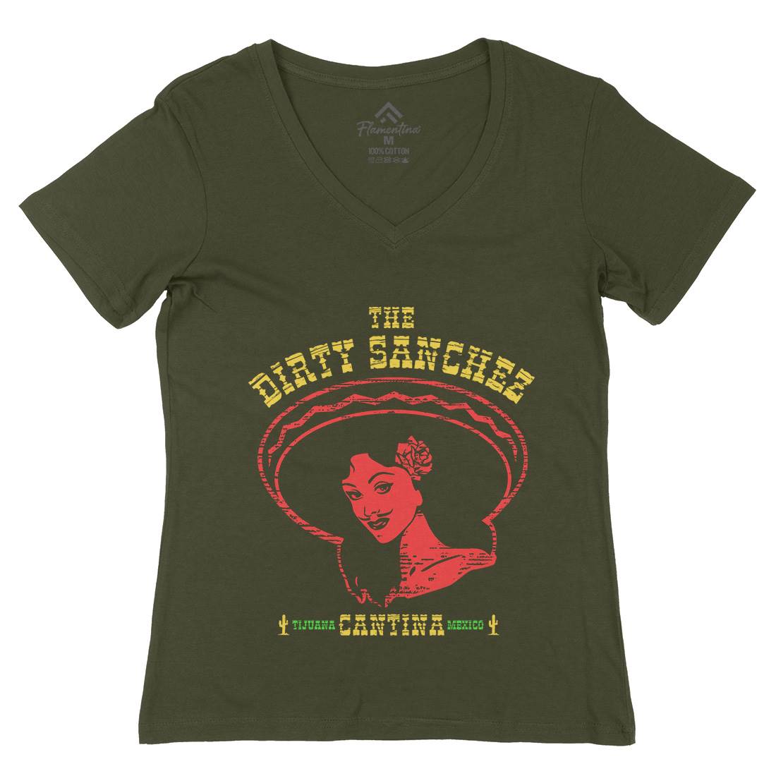 Dirty Sanchez Womens Organic V-Neck T-Shirt Retro D354