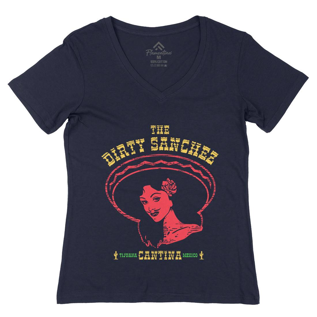Dirty Sanchez Womens Organic V-Neck T-Shirt Retro D354