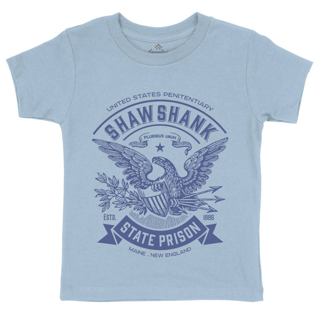 Shawshank Prison Kids Organic Crew Neck T-Shirt Retro D355