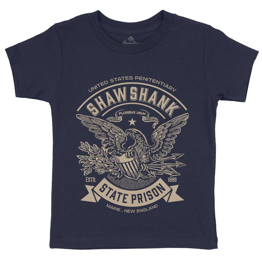 Shawshank Prison Kids Organic Crew Neck T-Shirt Retro D355