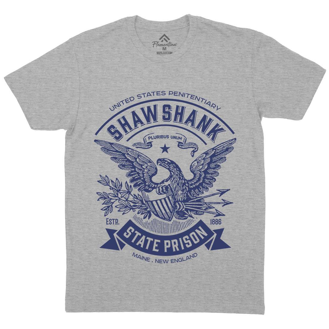 Shawshank Prison Mens Organic Crew Neck T-Shirt Retro D355