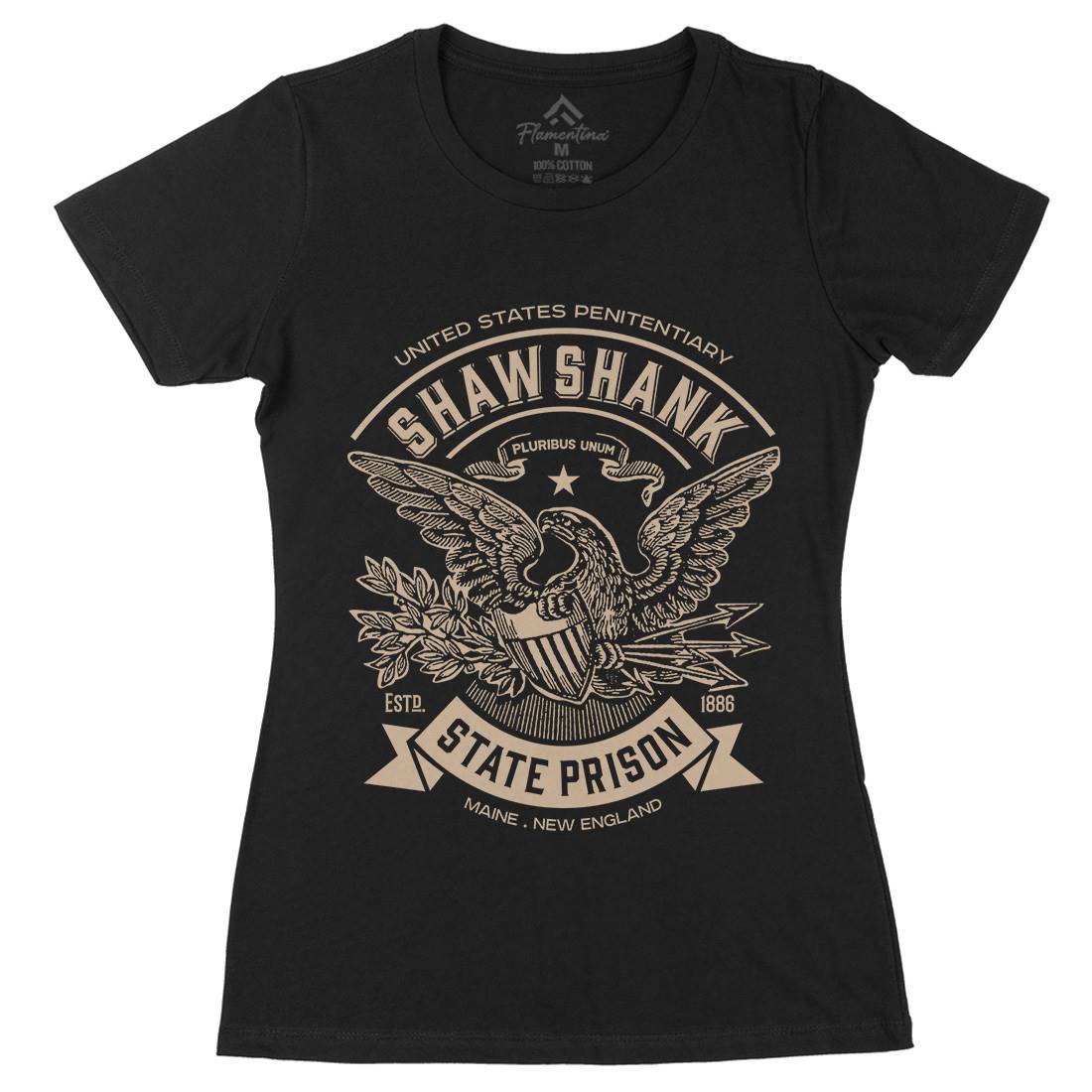 Shawshank Prison Womens Organic Crew Neck T-Shirt Retro D355