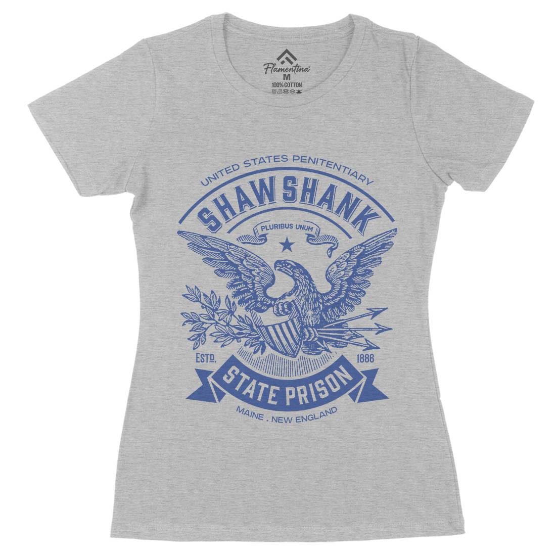 Shawshank Prison Womens Organic Crew Neck T-Shirt Retro D355