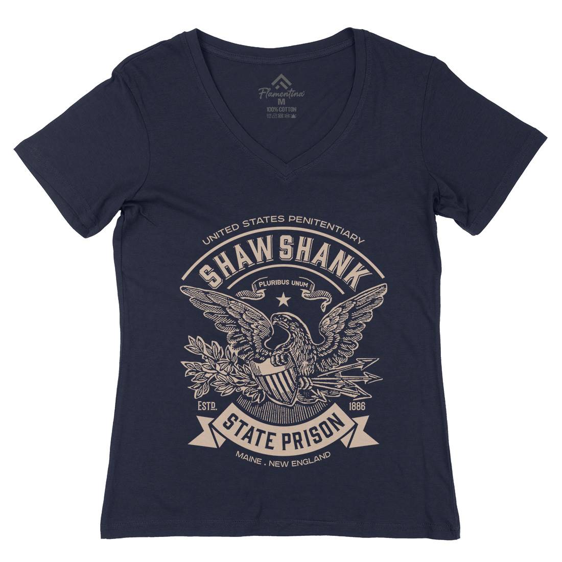 Shawshank Prison Womens Organic V-Neck T-Shirt Retro D355
