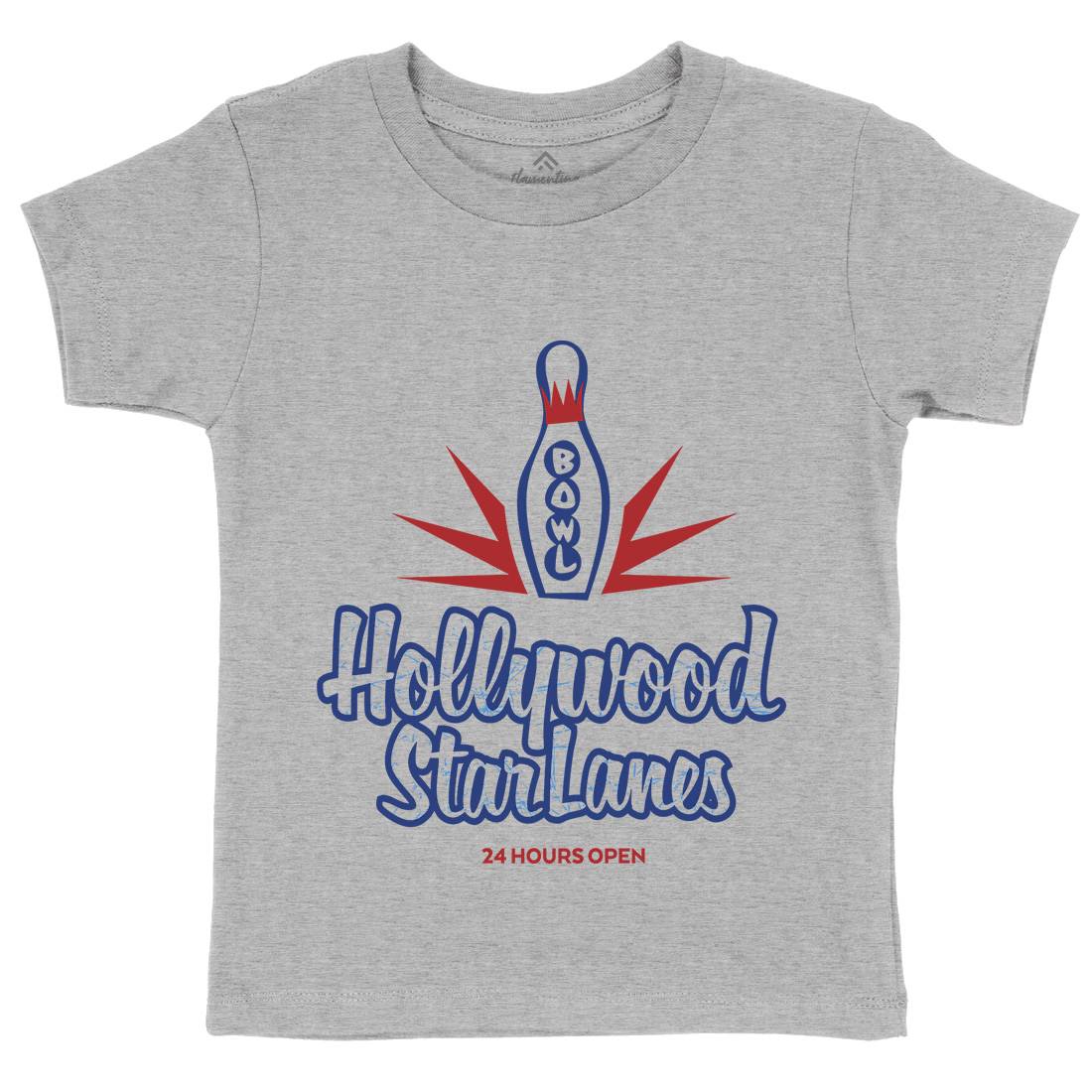 Hollywood Star Lanes Kids Organic Crew Neck T-Shirt Sport D359