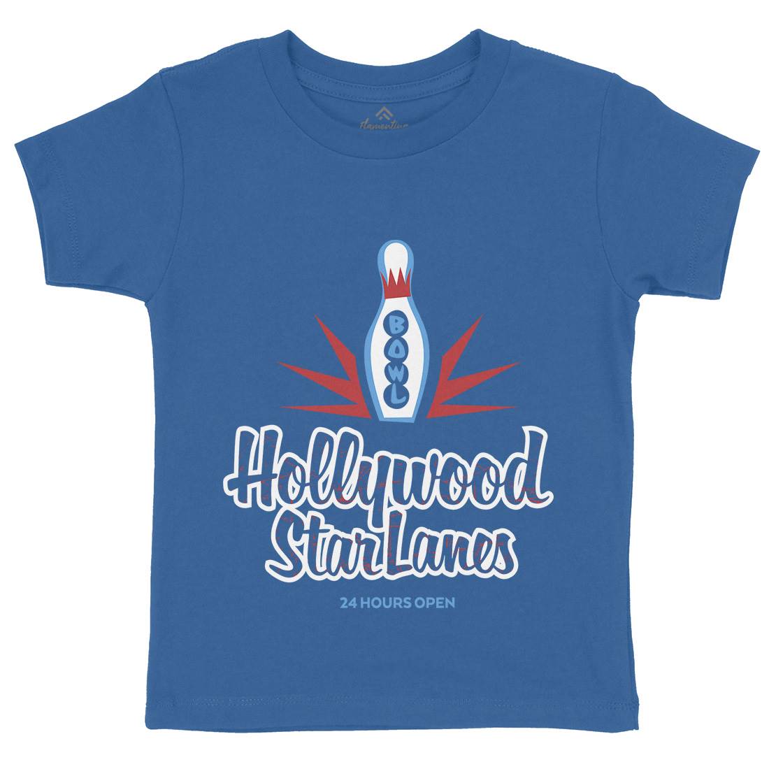 Hollywood Star Lanes Kids Organic Crew Neck T-Shirt Sport D359