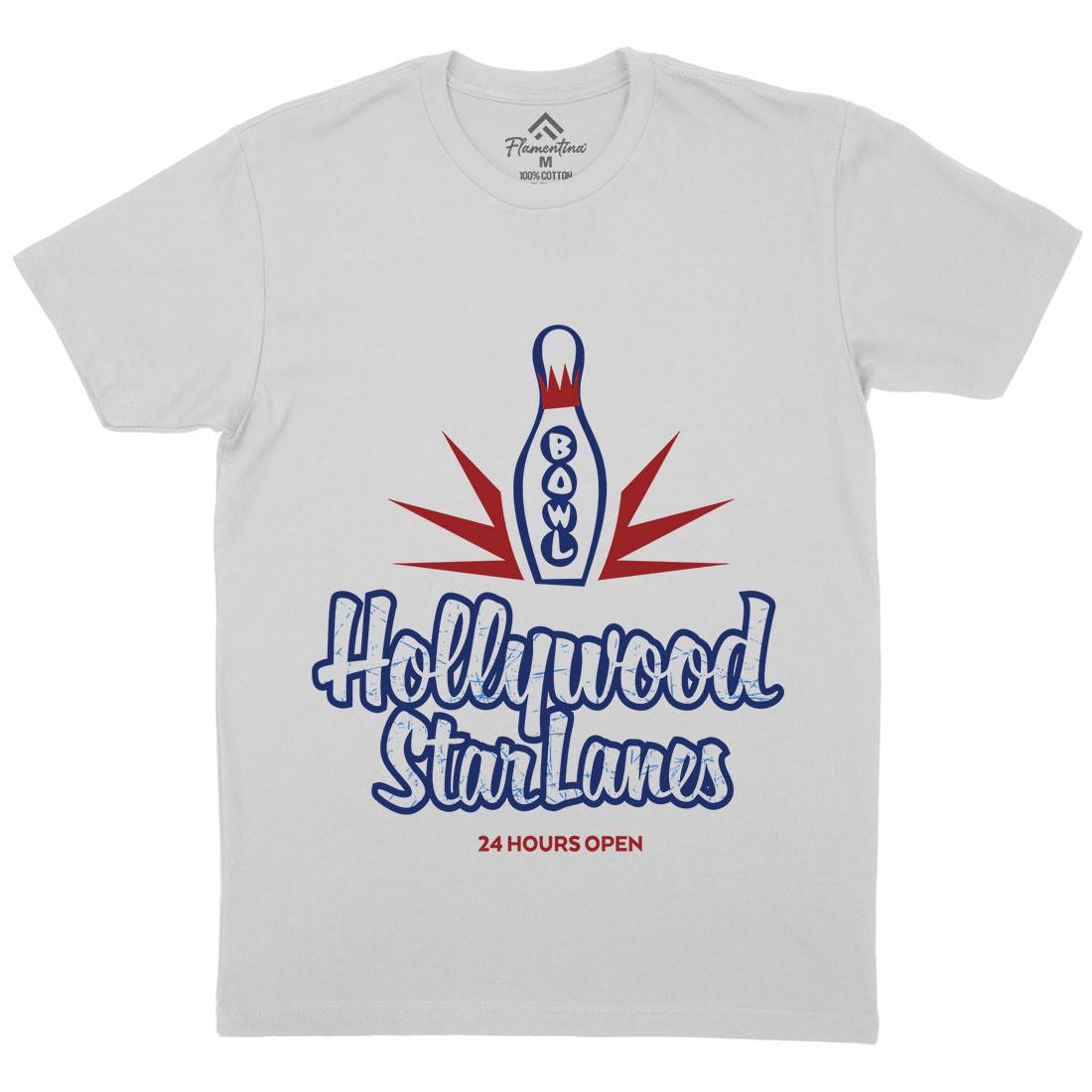 Hollywood Star Lanes Mens Crew Neck T-Shirt Sport D359