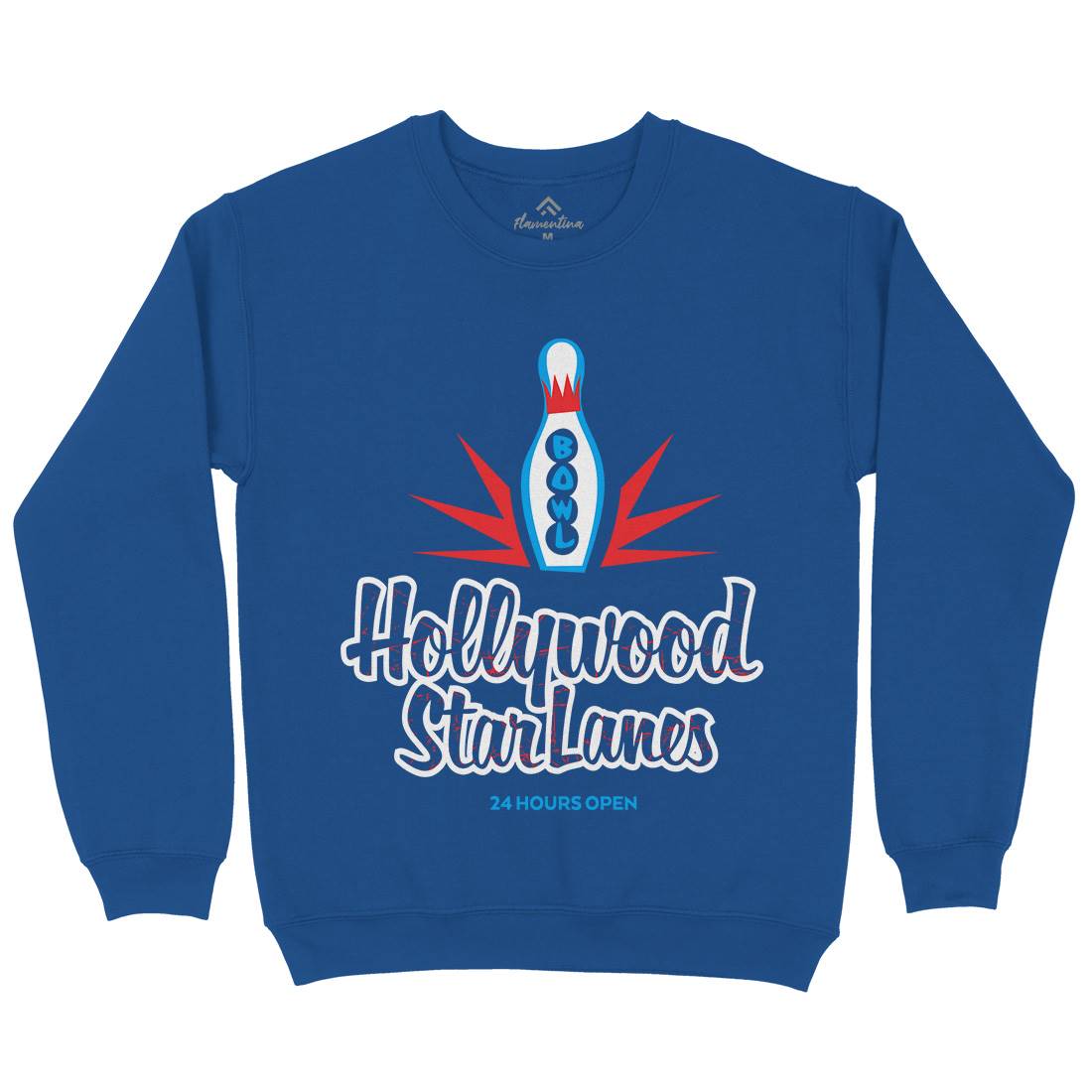 Hollywood Star Lanes Mens Crew Neck Sweatshirt Sport D359