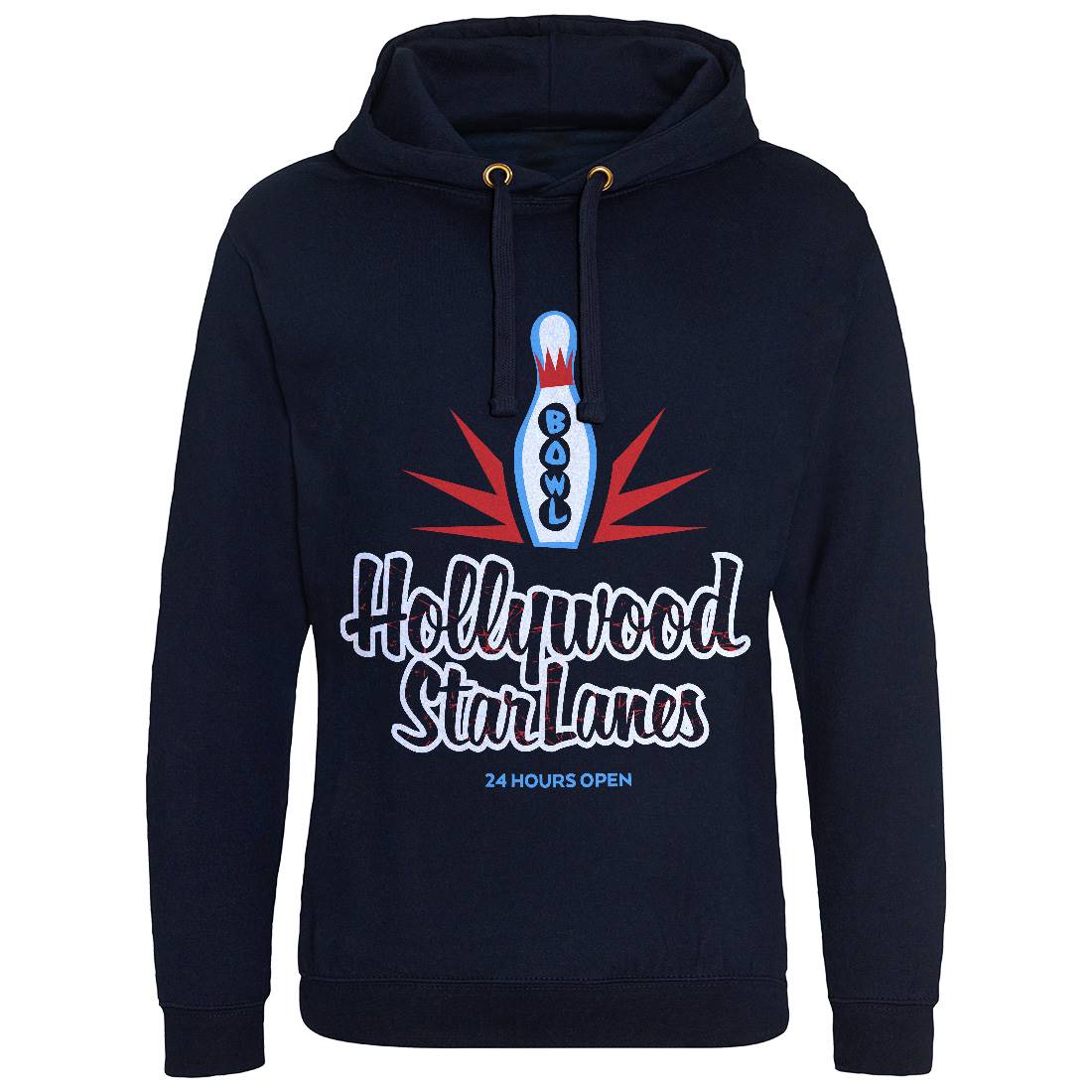 Hollywood Star Lanes Mens Hoodie Without Pocket Sport D359