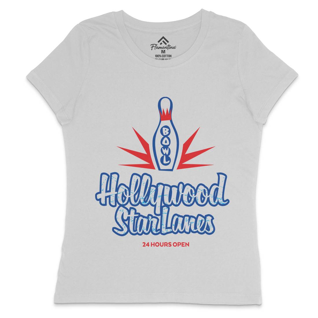 Hollywood Star Lanes Womens Crew Neck T-Shirt Sport D359