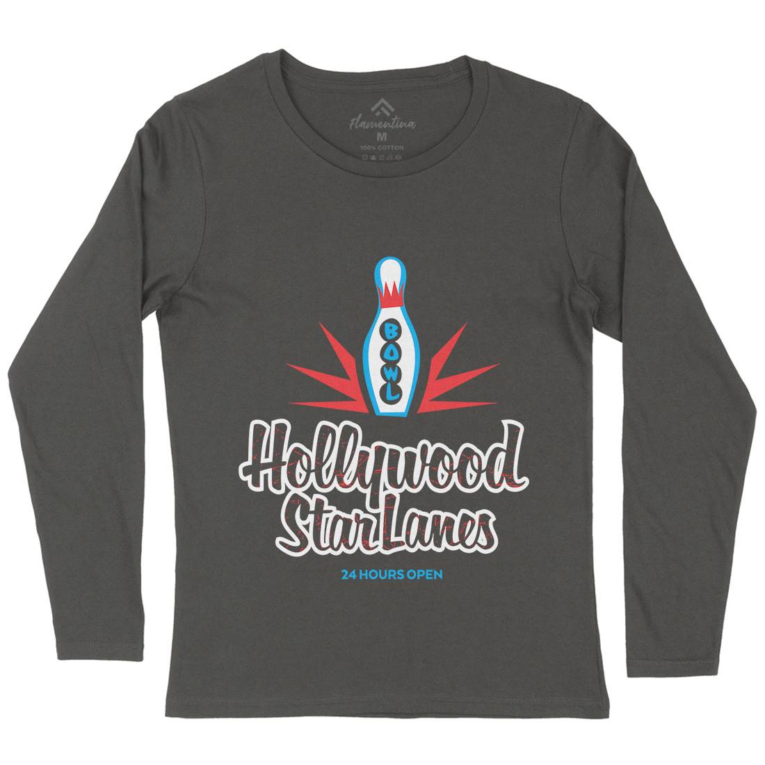 Hollywood Star Lanes Womens Long Sleeve T-Shirt Sport D359