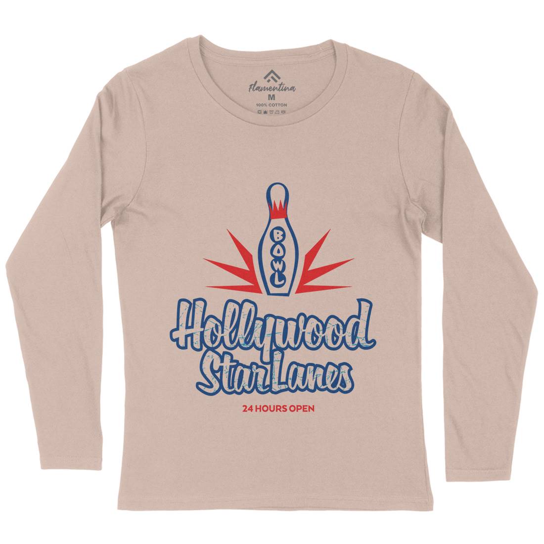 Hollywood Star Lanes Womens Long Sleeve T-Shirt Sport D359
