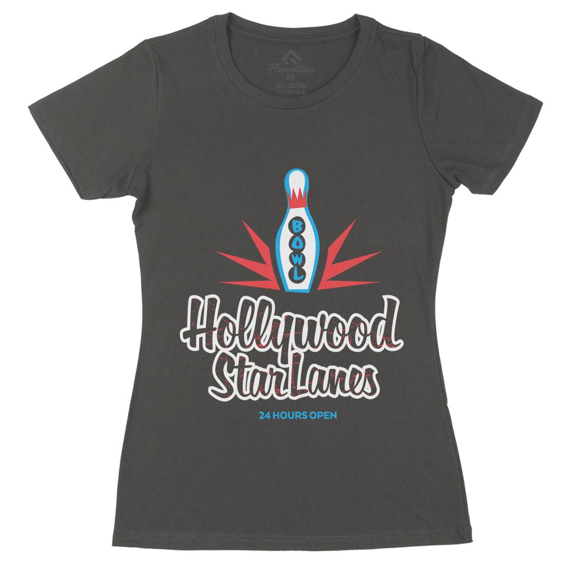 Hollywood Star Lanes Womens Organic Crew Neck T-Shirt Sport D359
