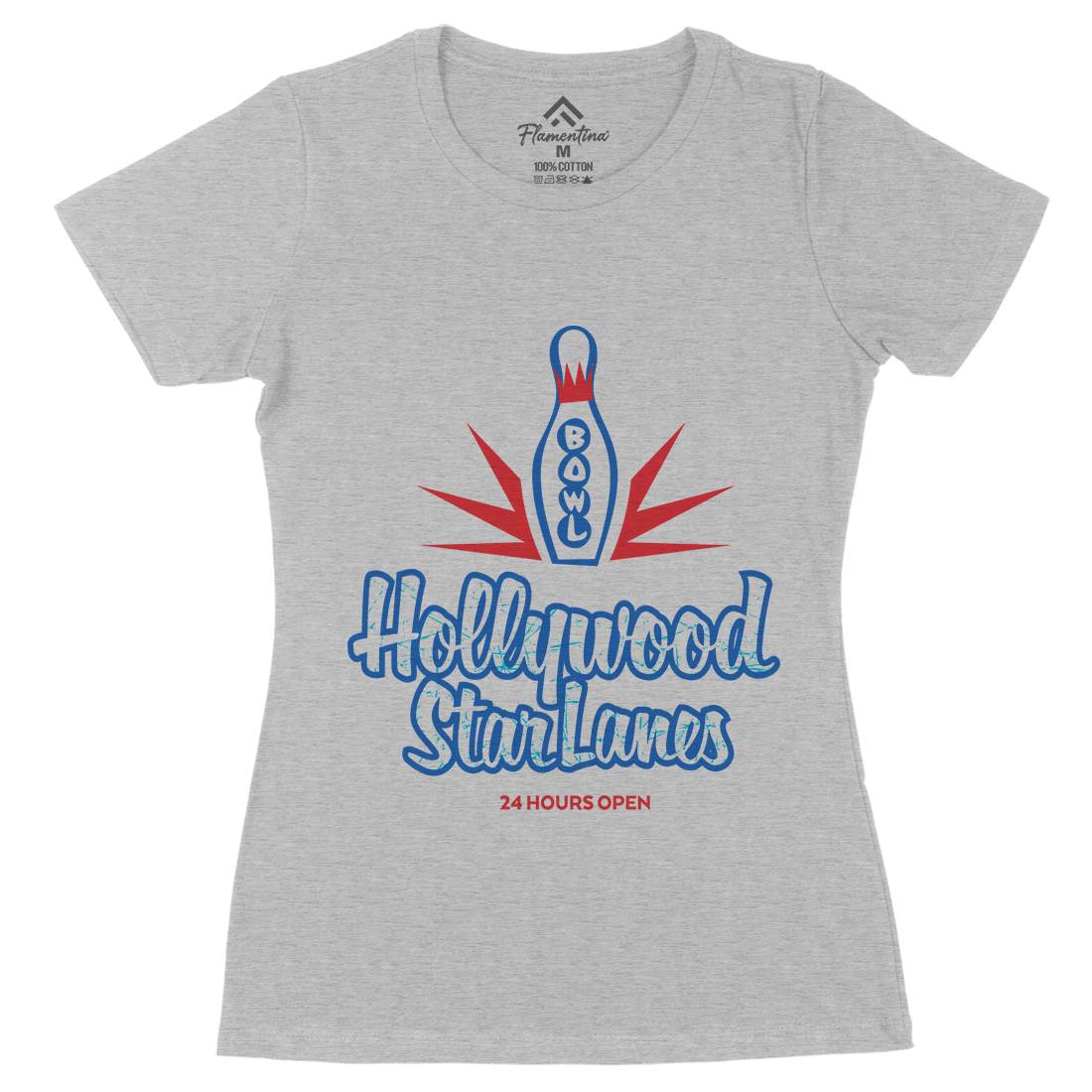 Hollywood Star Lanes Womens Organic Crew Neck T-Shirt Sport D359
