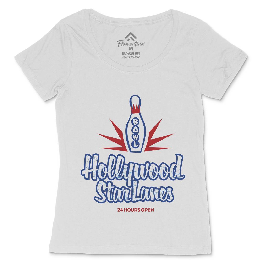 Hollywood Star Lanes Womens Scoop Neck T-Shirt Sport D359