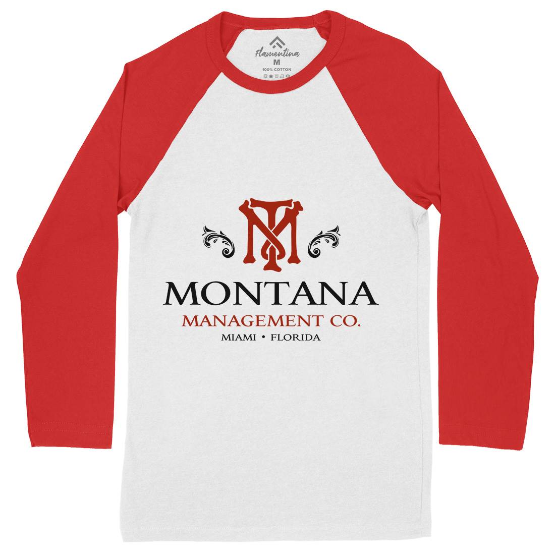Montana Management Mens Long Sleeve Baseball T-Shirt Retro D360