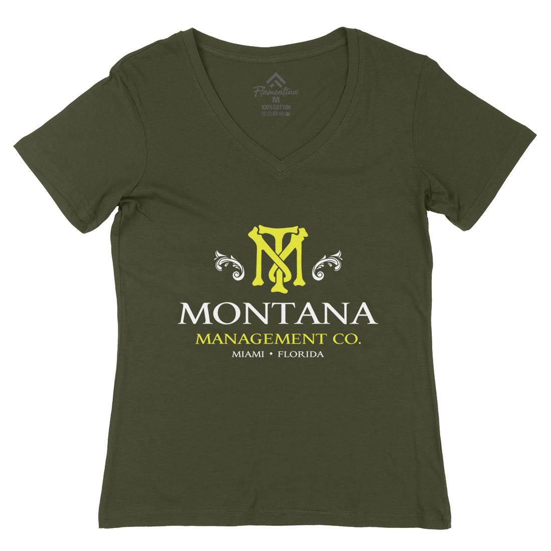 Montana Management Womens Organic V-Neck T-Shirt Retro D360