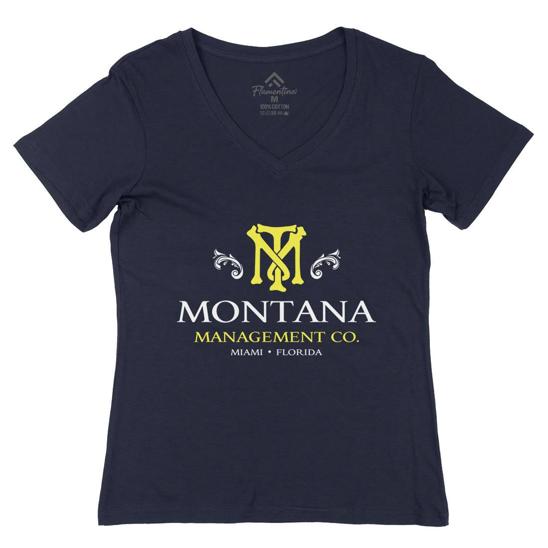 Montana Management Womens Organic V-Neck T-Shirt Retro D360