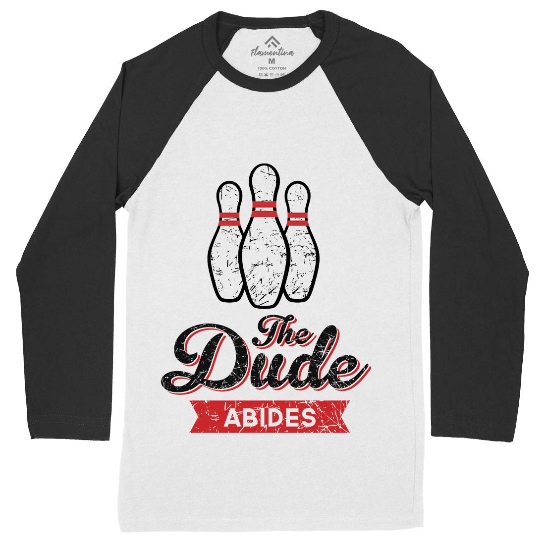 The Dude Mens Long Sleeve Baseball T-Shirt Sport D361