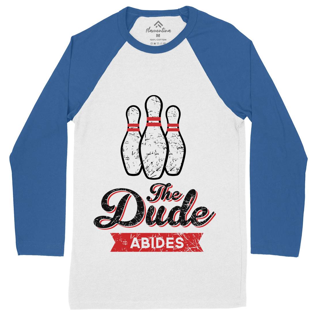 The Dude Mens Long Sleeve Baseball T-Shirt Sport D361