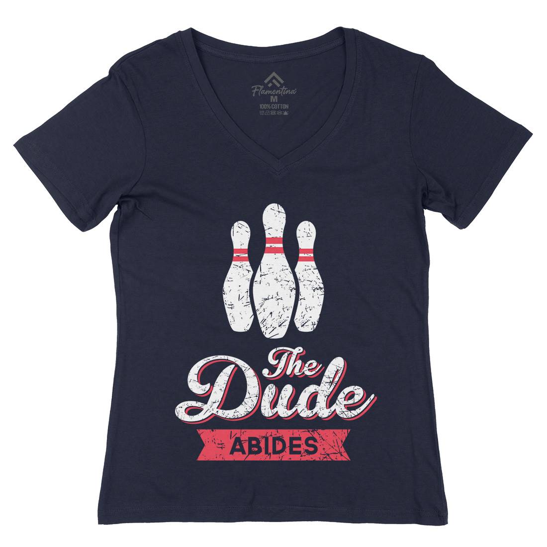 The Dude Womens Organic V-Neck T-Shirt Sport D361