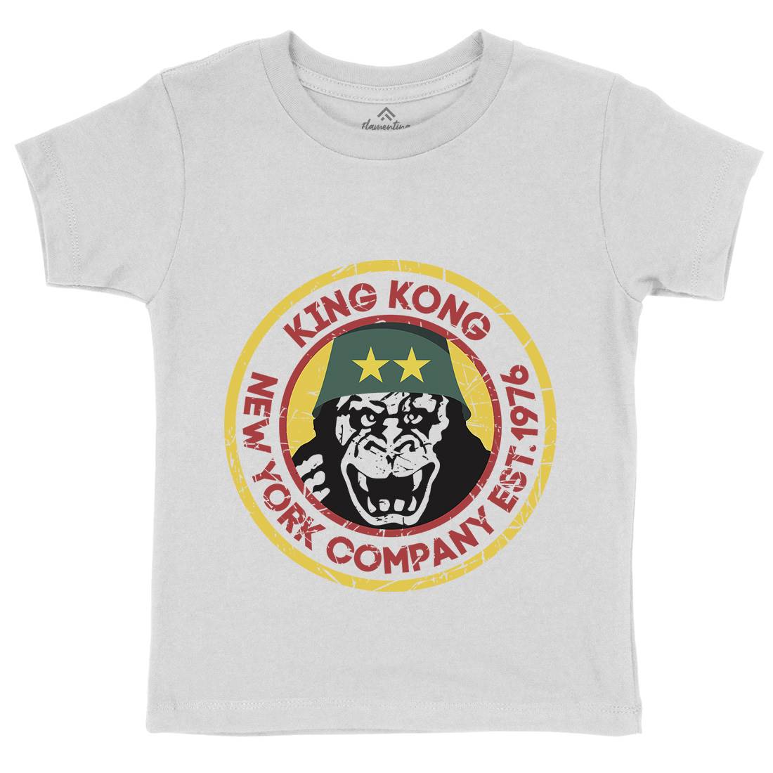 King Kong Company Kids Organic Crew Neck T-Shirt Retro D362