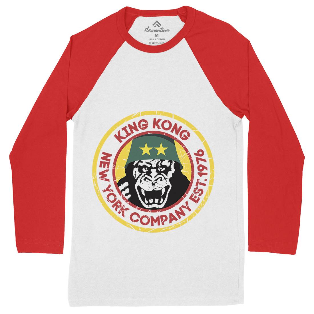 King Kong Company Mens Long Sleeve Baseball T-Shirt Retro D362