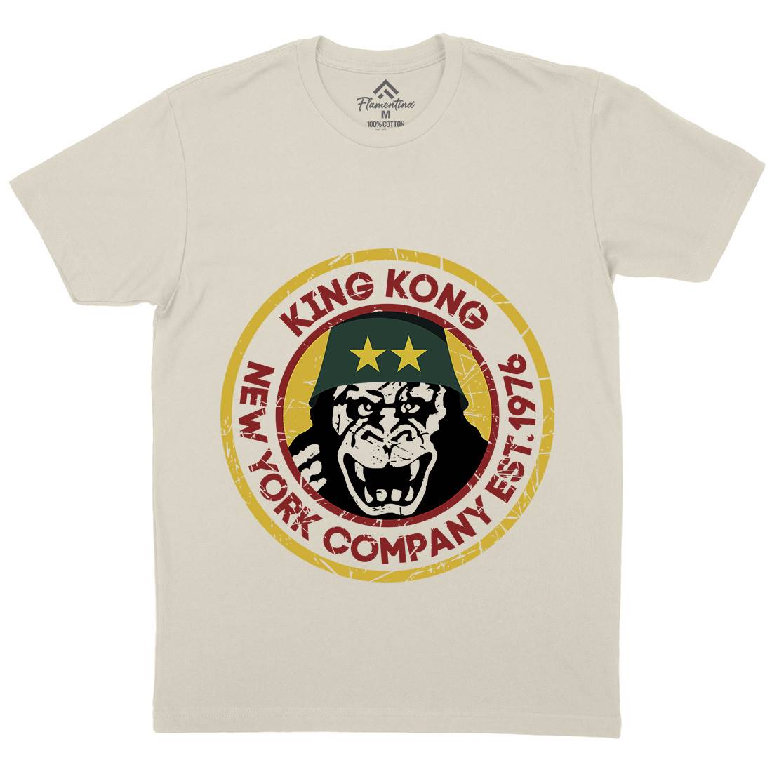 King Kong Company Mens Organic Crew Neck T-Shirt Retro D362