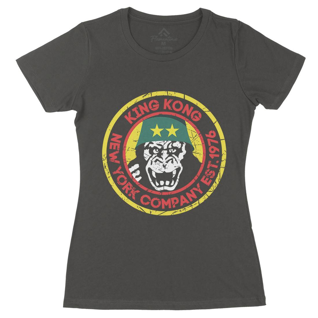 King Kong Company Womens Organic Crew Neck T-Shirt Retro D362