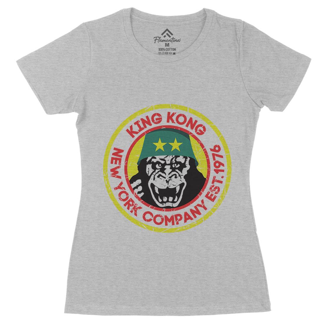 King Kong Company Womens Organic Crew Neck T-Shirt Retro D362