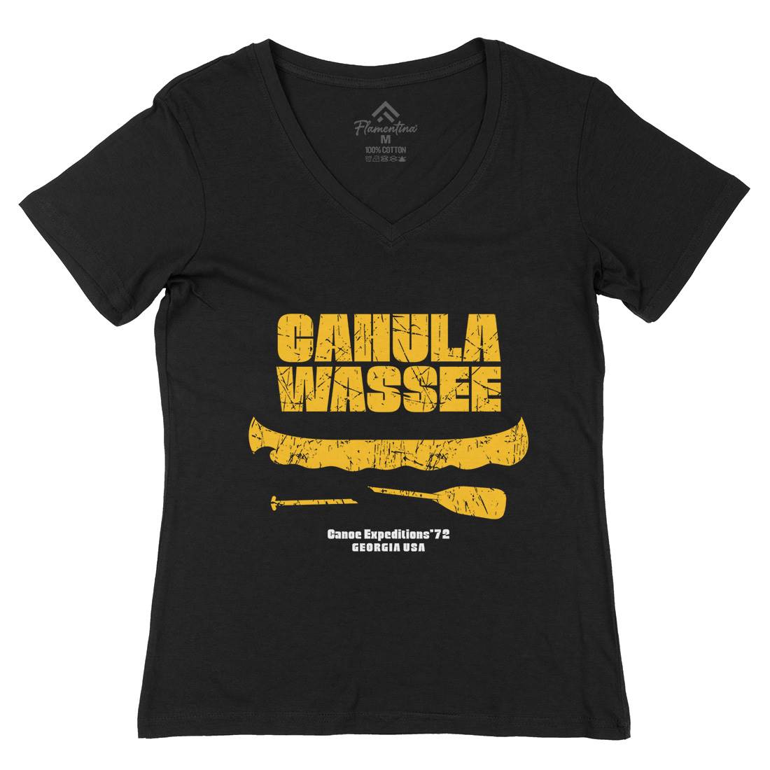 Cahulawassee Womens Organic V-Neck T-Shirt Horror D364