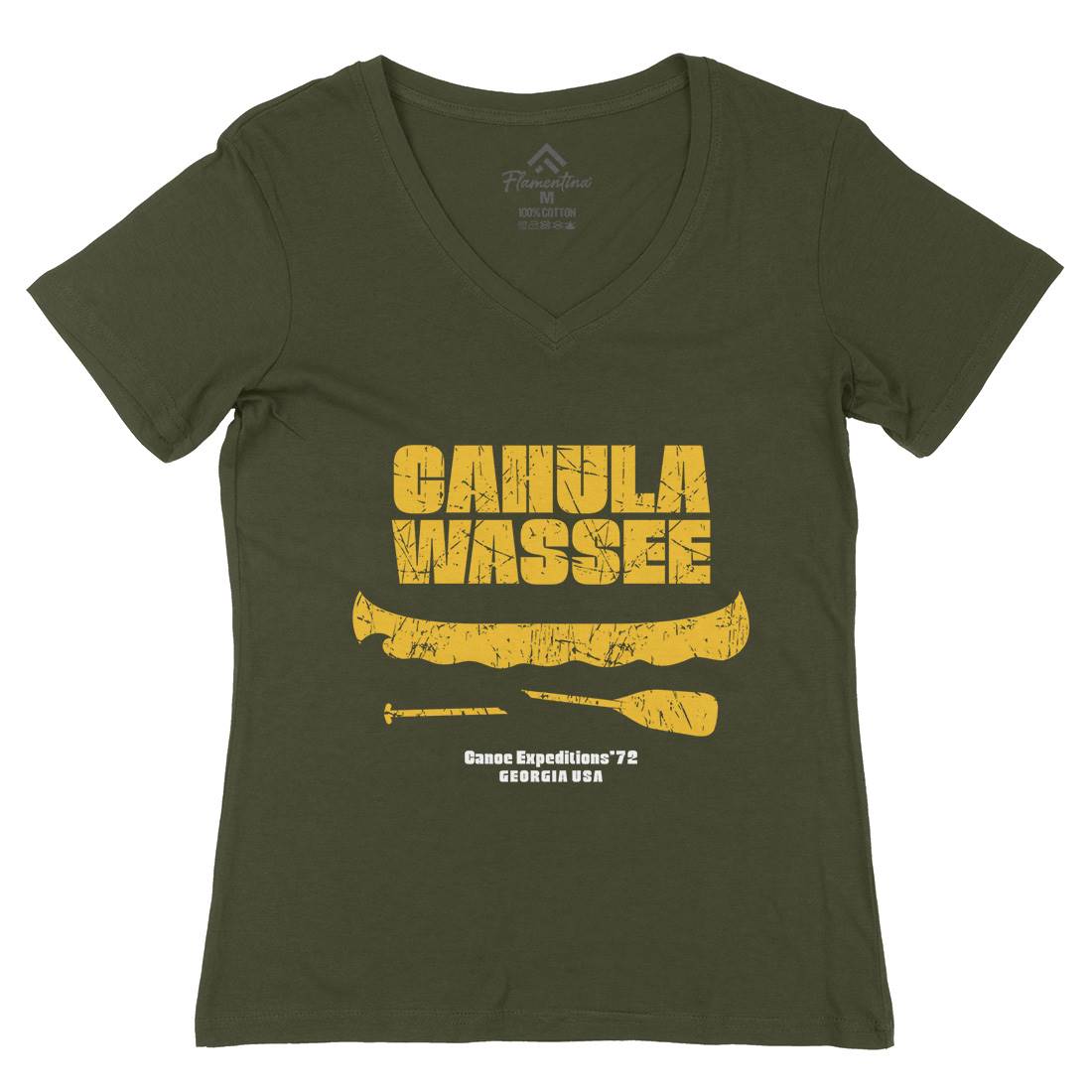 Cahulawassee Womens Organic V-Neck T-Shirt Horror D364
