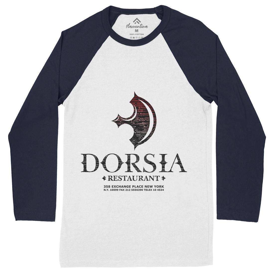 Dorsia Mens Long Sleeve Baseball T-Shirt Food D365