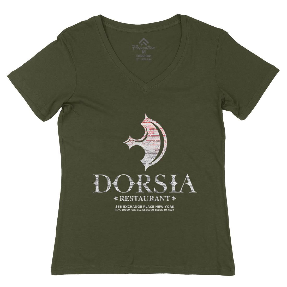Dorsia Womens Organic V-Neck T-Shirt Food D365