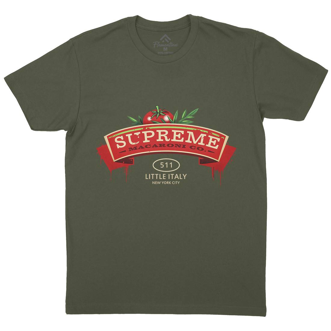Supreme Macaroni Mens Crew Neck T-Shirt Food D366