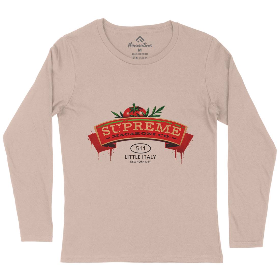 Supreme Macaroni Womens Long Sleeve T-Shirt Food D366