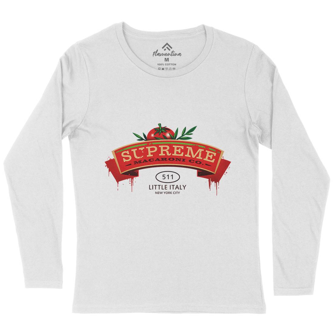 Supreme Macaroni Womens Long Sleeve T-Shirt Food D366