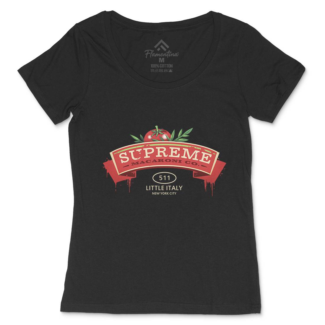 Supreme Macaroni Womens Scoop Neck T-Shirt Food D366