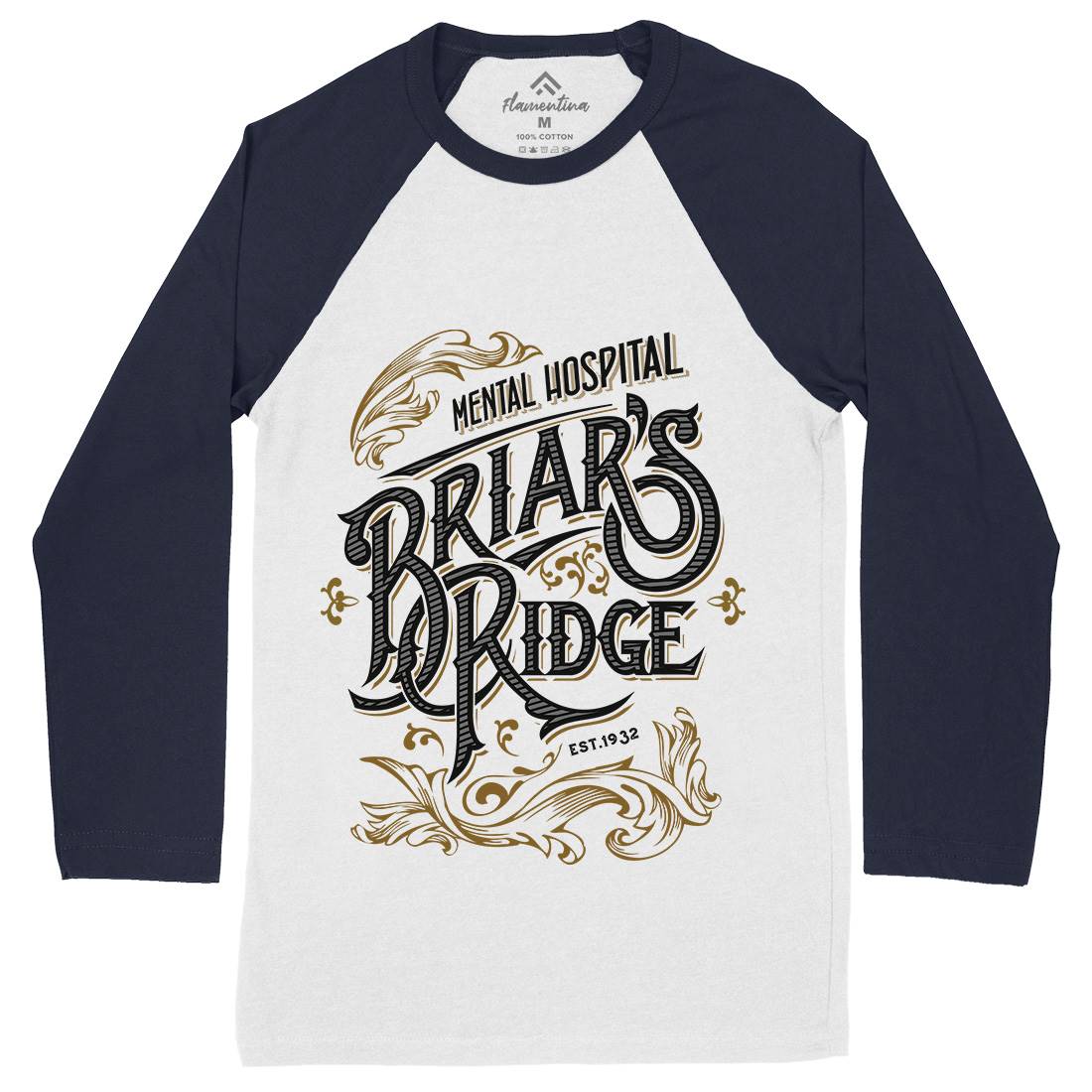 Briar Ridge Mens Long Sleeve Baseball T-Shirt Retro D367